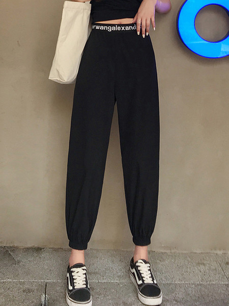 Női nadrág magas elasztikus derékkal - egyenes modell