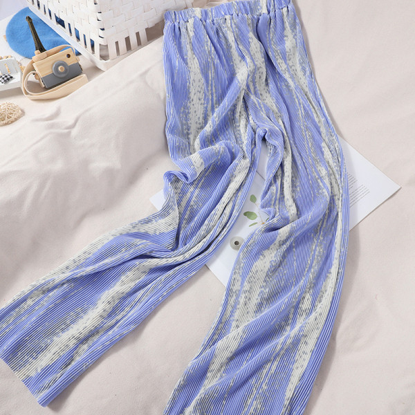 Rakott női nadrág gumírozással