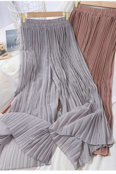 Redős női nadrág magas derékkal