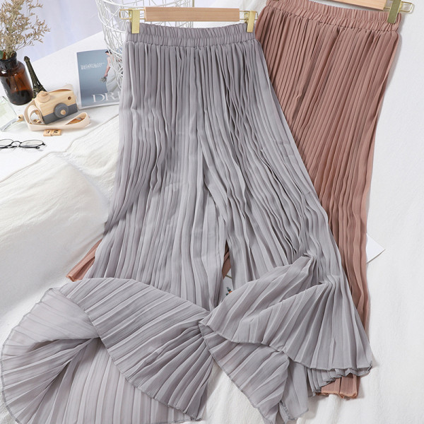 Redős női nadrág magas derékkal