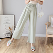 Modern női széles nadrág elasztikus derékkal