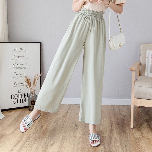 Modern női széles nadrág elasztikus derékkal