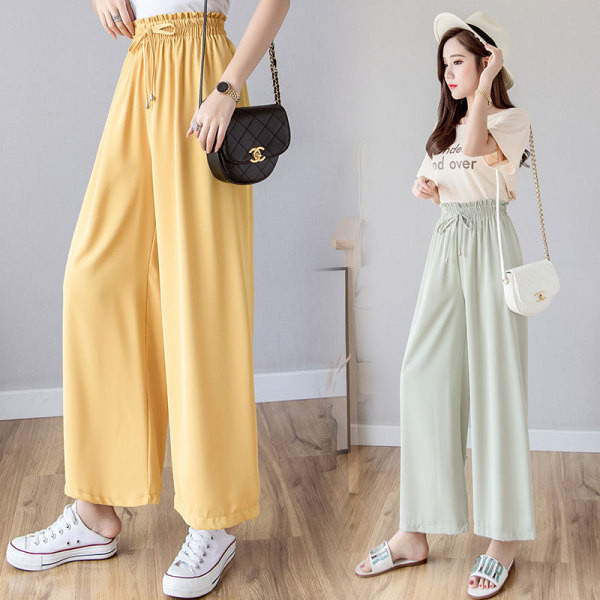 Modern női széles nadrág elasztikus derékkal