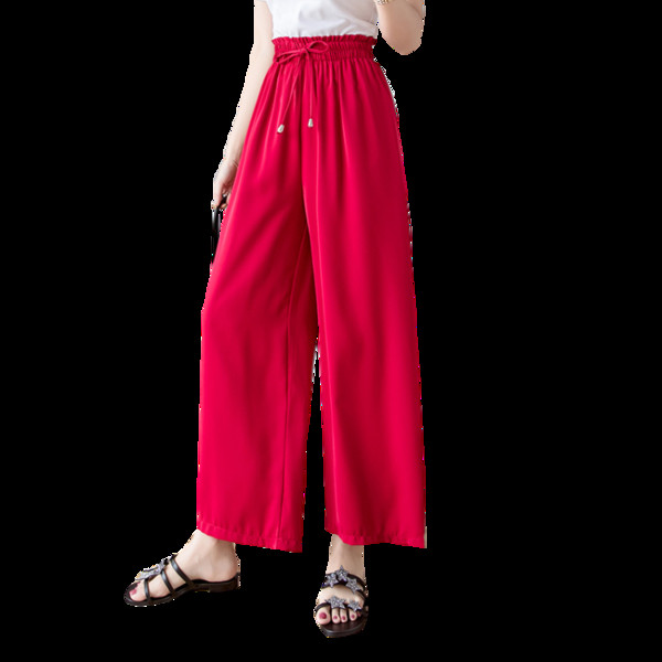 Modern női széles nadrág elasztikus derékkal