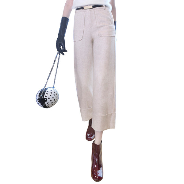 Modern női nadrág övvel és zsebbel, két színben