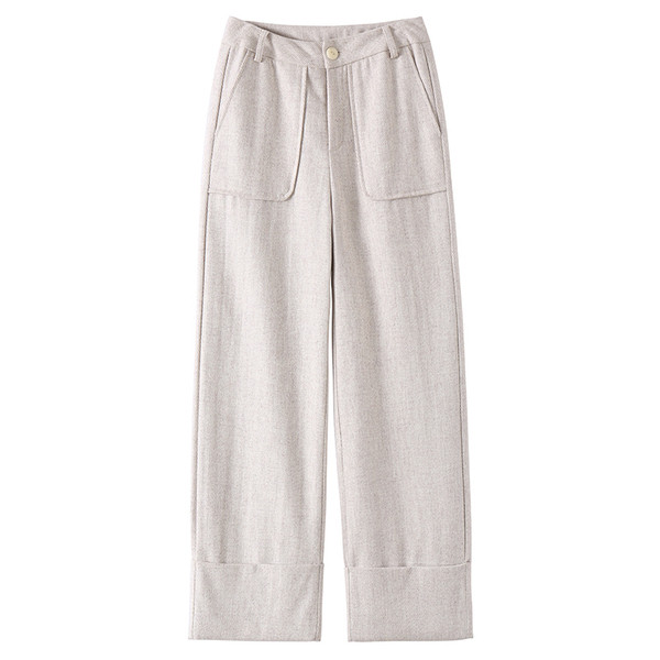 Modern női nadrág övvel és zsebbel, két színben