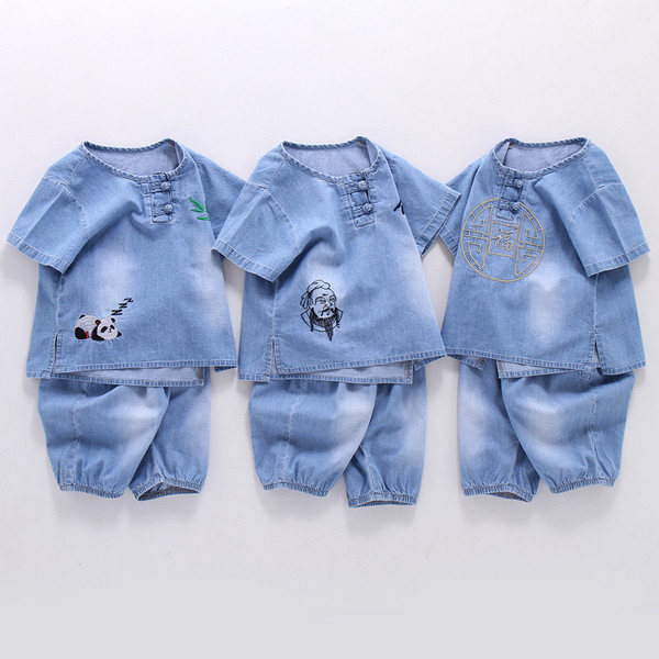 Új modell gyerek szett fiúknak farmerből kék színben
