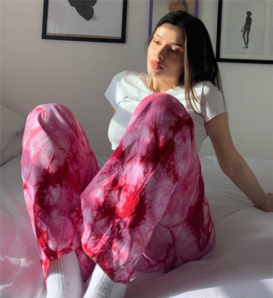 Modern női hosszú nadrág elasztikus derékkal