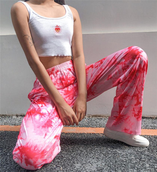 Modern női hosszú nadrág elasztikus derékkal