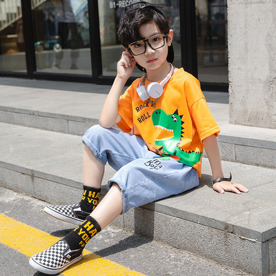 Gyerekkészlet fiúknak kétrészes farmer + blúzból