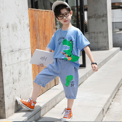 Gyerekkészlet fiúknak kétrészes farmer + blúzból