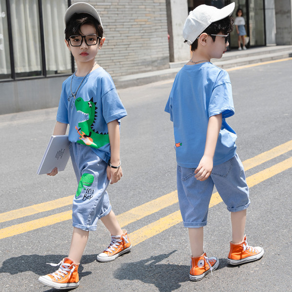 Gyerekkészlet fiúknak kétrészes farmer + blúzból