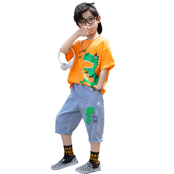 Gyerekkészlet fiúknak kétrészes farmer + blúzból