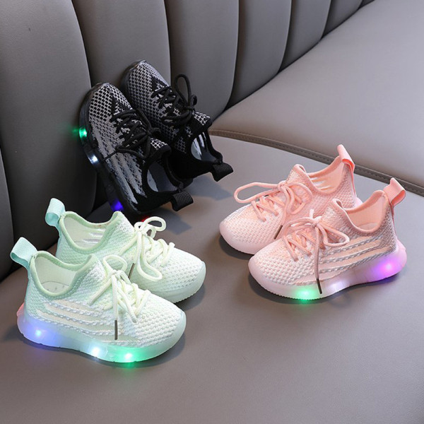 Sport és mindennapi világító gyerekcipők fűzővel