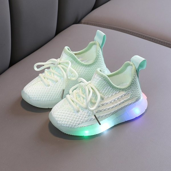 Sport és mindennapi világító gyerekcipők fűzővel