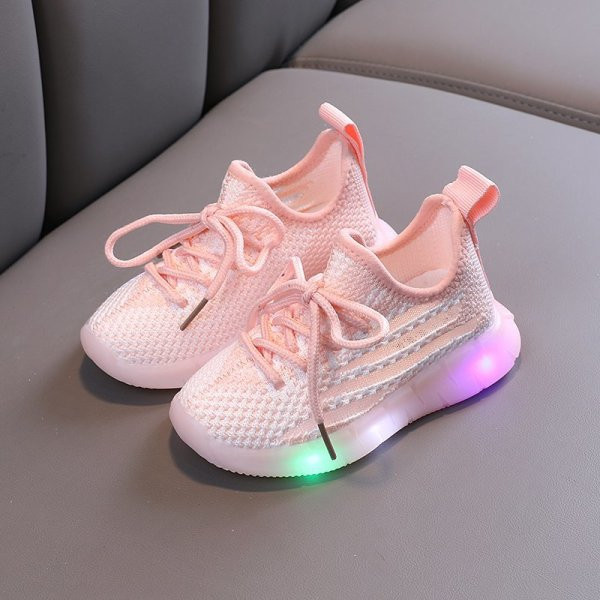 Sport és mindennapi világító gyerekcipők fűzővel