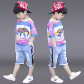 Napi gyerek szett fiúknak kétrészes farmer + blúz