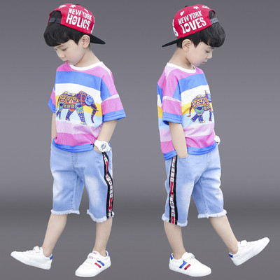 Napi gyerek szett fiúknak kétrészes farmer + blúz