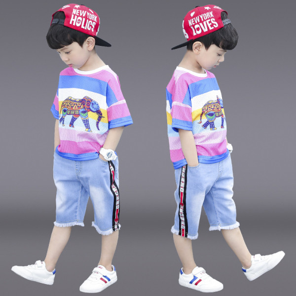 Napi gyerek szett fiúknak kétrészes farmer + blúz