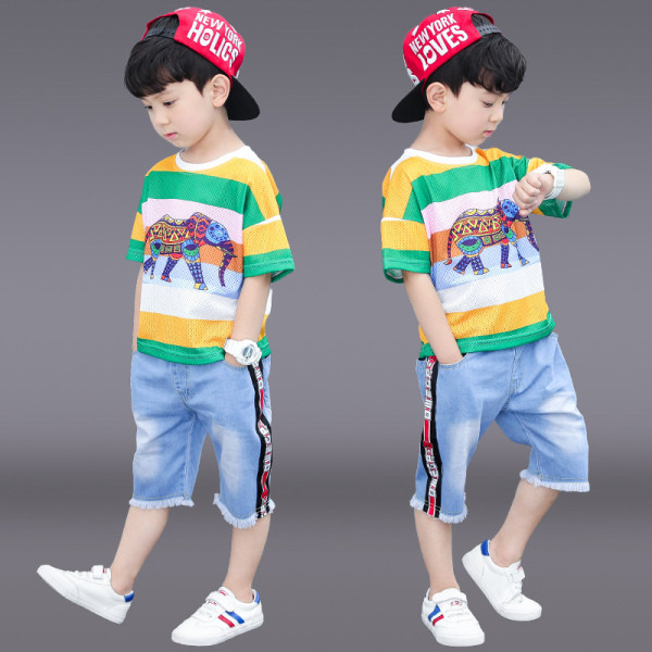 Napi gyerek szett fiúknak kétrészes farmer + blúz