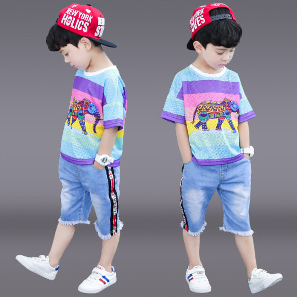 Napi gyerek szett fiúknak kétrészes farmer + blúz