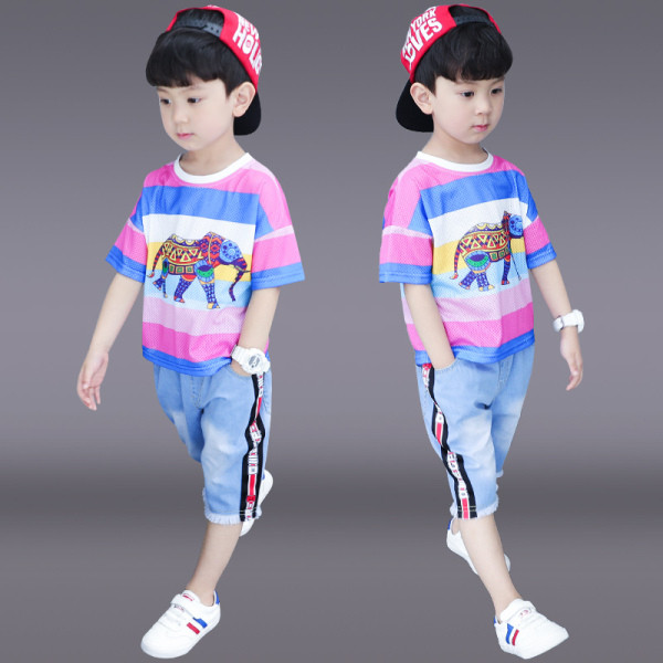 Napi gyerek szett fiúknak kétrészes farmer + blúz