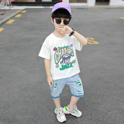 Új modell gyerek szett fiú blúzhoz rátéttel + farmer