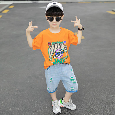 Új modell gyerek szett fiú blúzhoz rátéttel + farmer