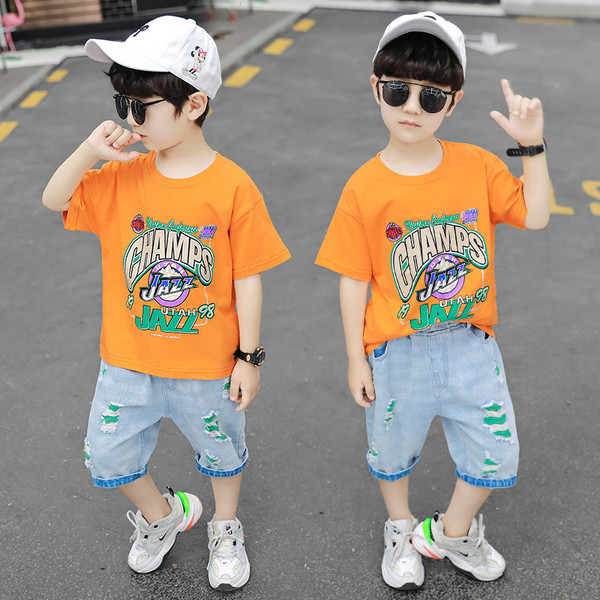 Új modell gyerek szett fiú blúzhoz rátéttel + farmer