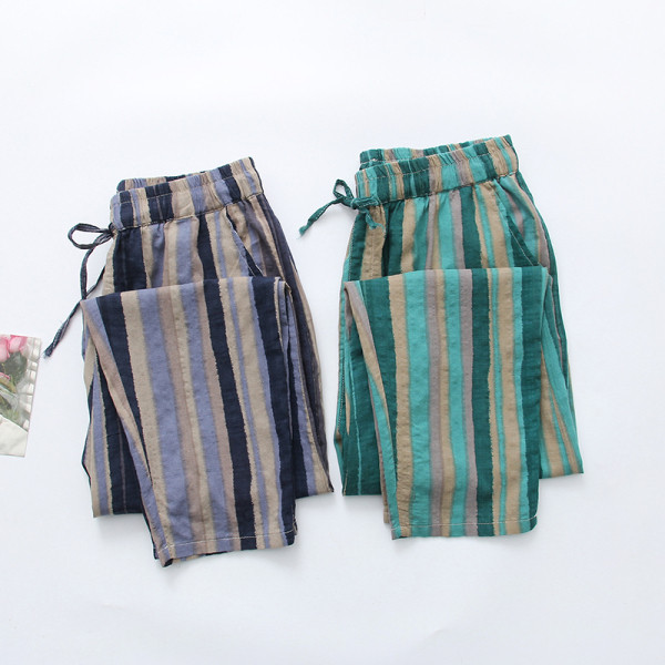 Női nadrág megkötős, gumírozott derékkal