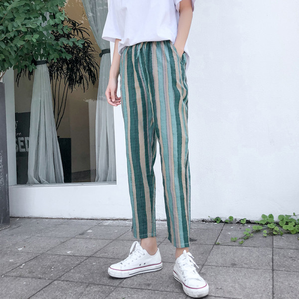 Női nadrág megkötős, gumírozott derékkal