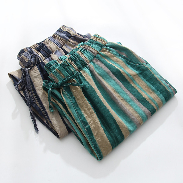 Női nadrág megkötős, gumírozott derékkal