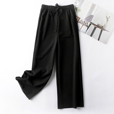 Női hosszú nadrág gumírozott derékkal és szalaggal