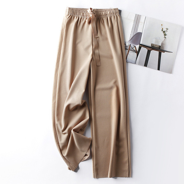 Női hosszú nadrág gumírozott derékkal és szalaggal