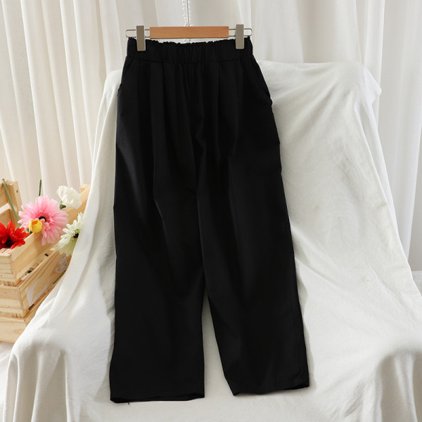 Naiste pikad püksid elastse vöökoha ja taskutega