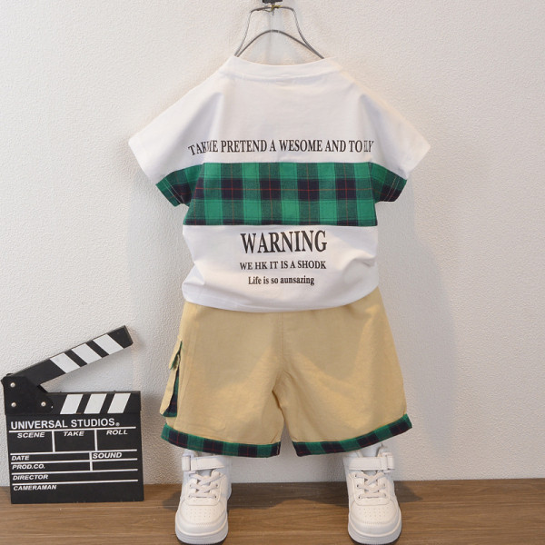 Lastekomplekt poistele kaheosaline lühikeste varrukatega pluus + taskutega püksid