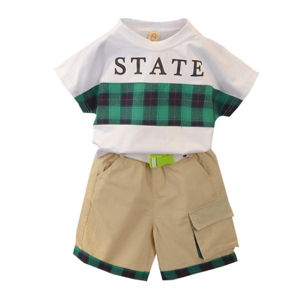 Lastekomplekt poistele kaheosaline lühikeste varrukatega pluus + taskutega püksid