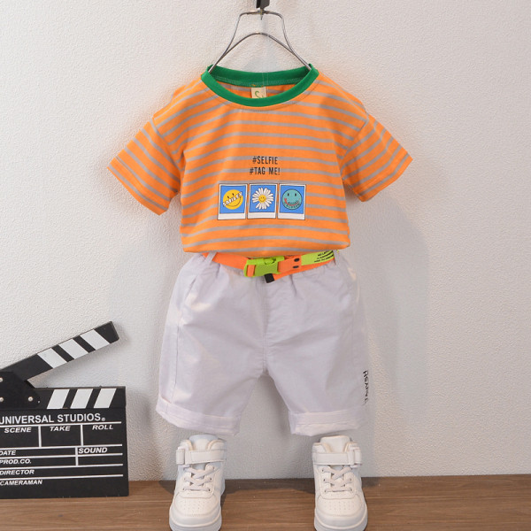 Igapäevane lastekomplekt poistele triibuline pluus + lühikesed püksid