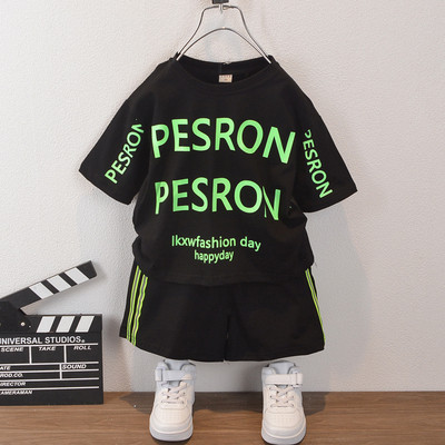 Sportos gyerek szett fiúknak kétrészes rövidnadrág + blúz