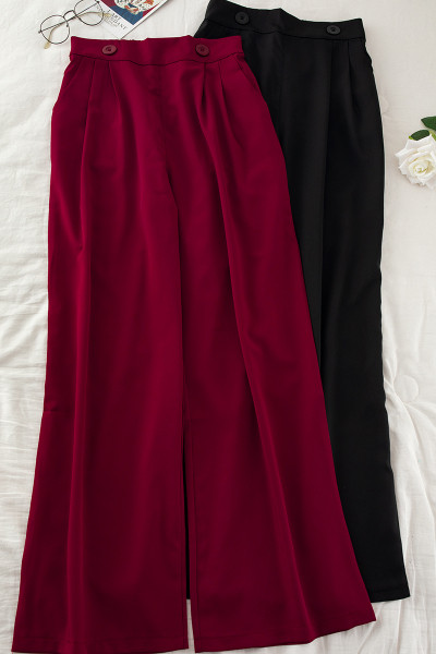 Széles női nadrág magas derékkal