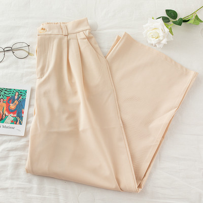 Casual γυναικείο παντελόνι με ψηλή μέση - φαρδύ μοντέλο