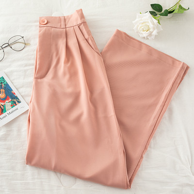 Casual γυναικείο παντελόνι με ψηλή μέση - φαρδύ μοντέλο