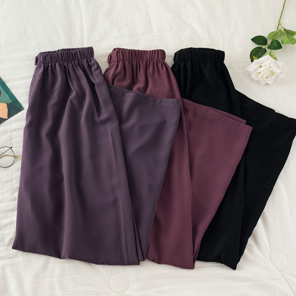 Lezser, széles női nadrág elasztikus derékkal