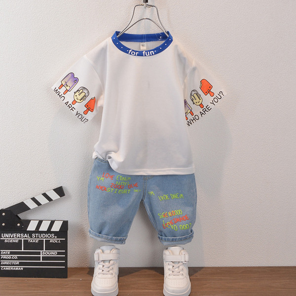 Napi gyerek szett fiúknak kétrészes farmer + blúz