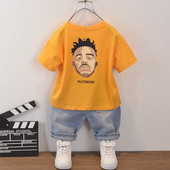 Moodne lastekomplekt poistele kaheosaline pluus + teksad