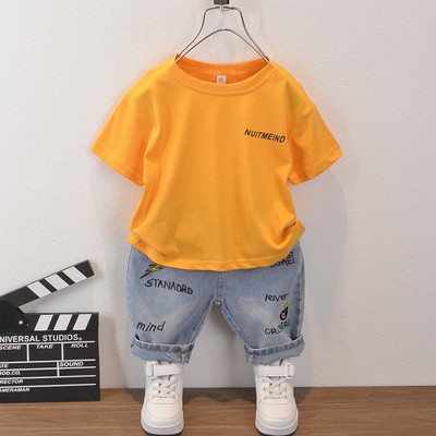 Moodne lastekomplekt poistele kaheosaline pluus + teksad