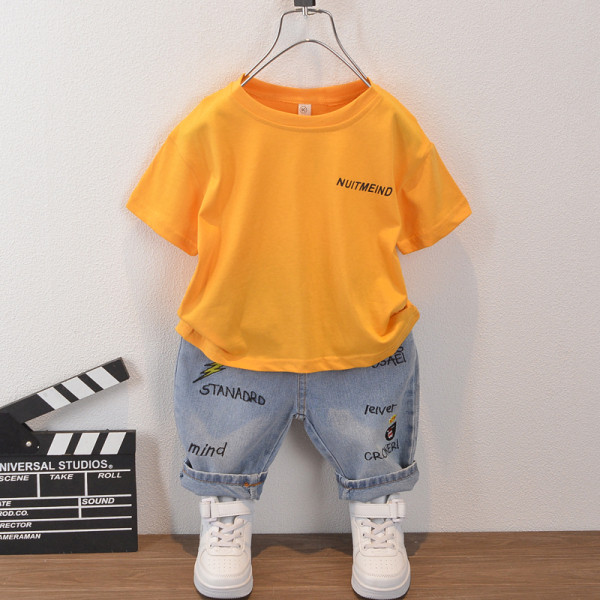 Moodne lastekomplekt poistele kaheosaline pluus + teksad