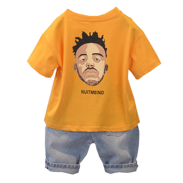 Moodne lastekomplekt poistele kaheosaline pluus + teksad