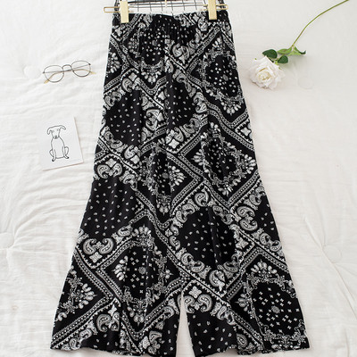 Alkalmi női nadrág magas derékkal - széles modell