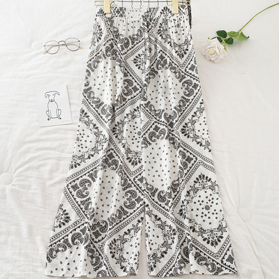 Alkalmi női nadrág magas derékkal - széles modell